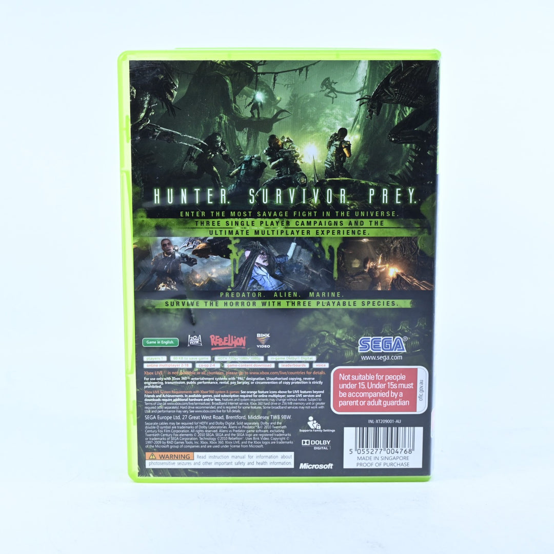 Aliens vs Predator - Xbox 360 Game - No Manual - PAL - MINT DISC!