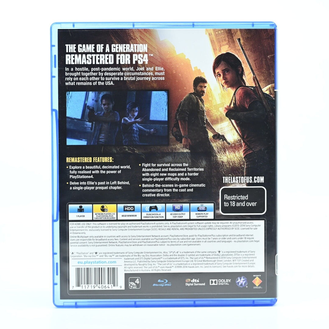 The Last of Us Remastered - Sony Playstation 4 / PS4 Game - FREE POST!