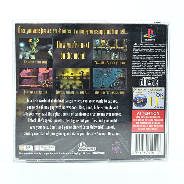 Oddworld: Abe's Oddysee - Sony Playstation 1 / PS1 Game - PAL - FREE POST!