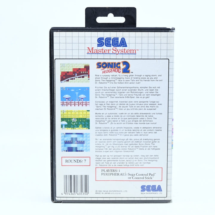 Sonic The Hedgehog 2 - Sega Master System Game - PAL - FREE POST!