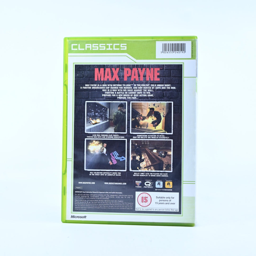 Max Payne - Original Xbox Game + Manual - PAL - MINT DISC!