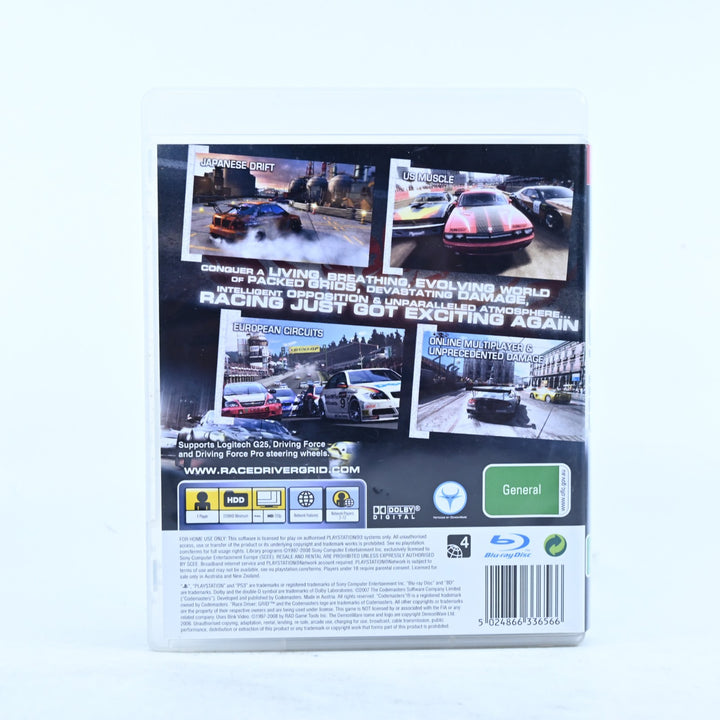 Race Driver: GRID - Sony Playstation 3 / PS3 Game + Manual - MINT DISC!