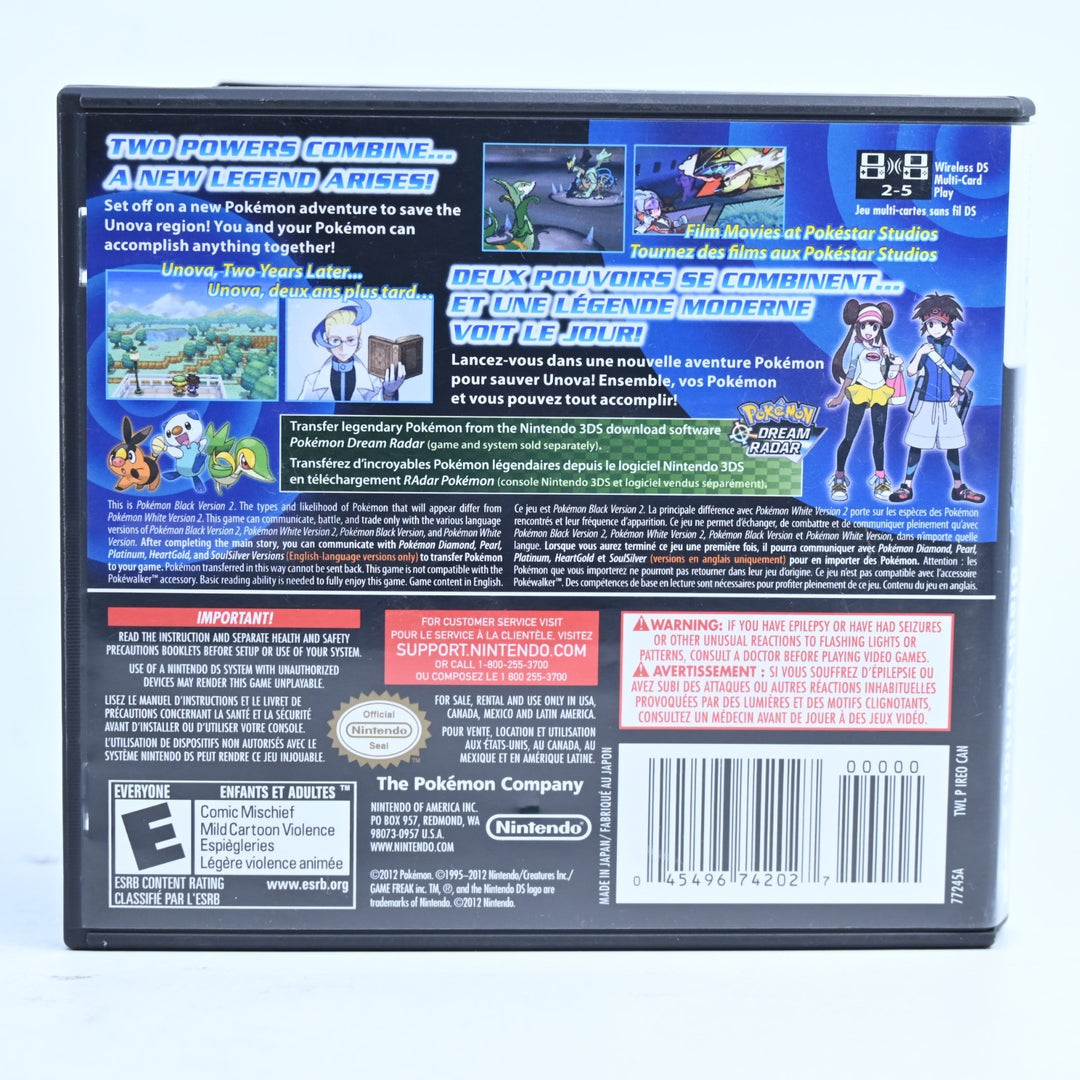 Pokemon Black 2 - Nintendo DS Game - Region Free + Manual - FREE POST!