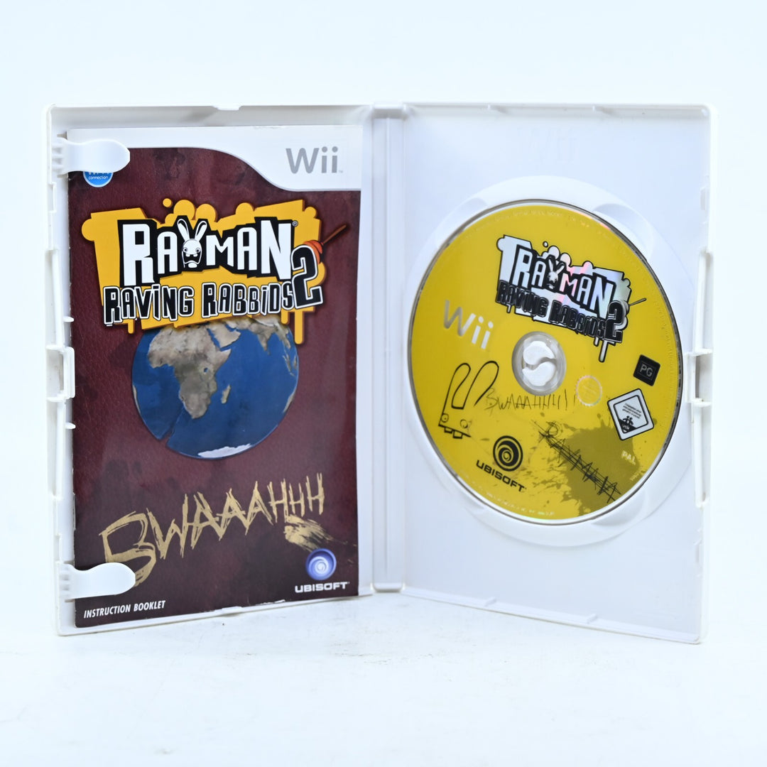 Rayman Raving Rabbids 2 - Nintendo Wii Game + Manual - PAL - MINT DISC!