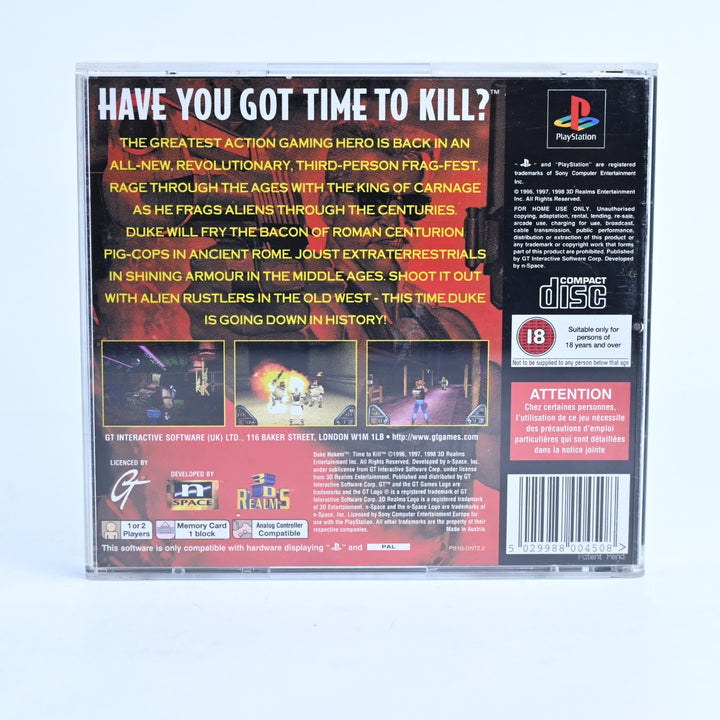 Duke Nukem: Time to Kill - Sony Playstation 1 PS1 Game + Manual - PAL MINT DISC