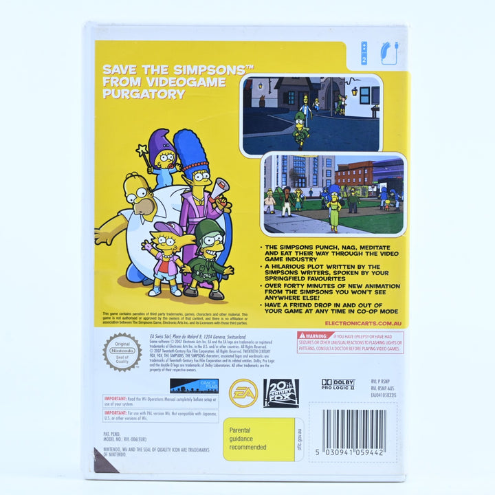 The Simpsons Game - Nintendo Wii Game + Manual - PAL - MINT DISC!