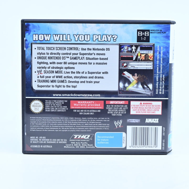 WWE Smackdown vs Raw 2008 - Nintendo DS Game - PAL + Manual - FREE POST!