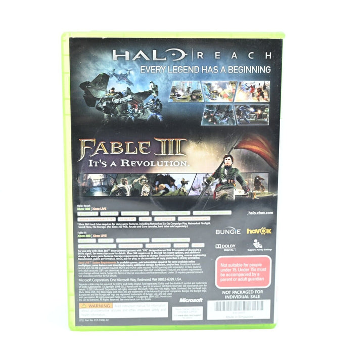 Halo: Reach & Fable III Double Pack - Xbox 360 Game + Manual - PAL - MINT DISCS!