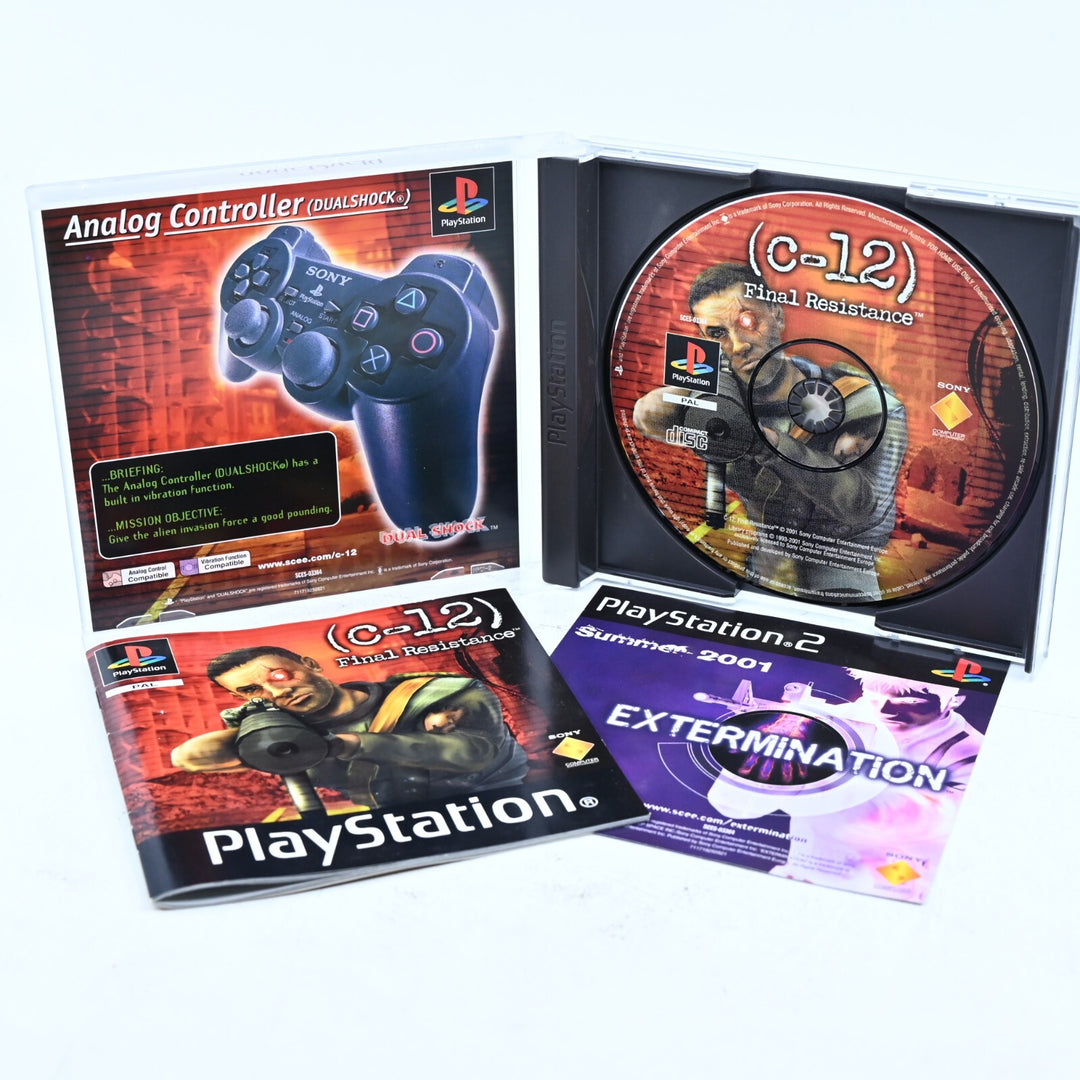 LIKE NEW! C-12: Final Resistance - Sony Playstation 1 / PS1 Game + Manual - PAL