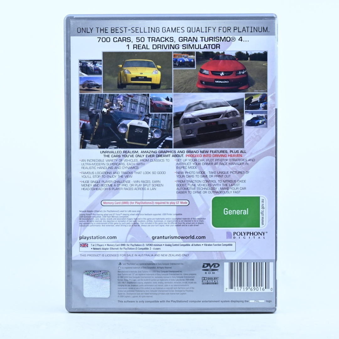 Gran Turismo 4 - Sony Playstation 2 / PS2 Game + Manual - PAL - MINT DISC!
