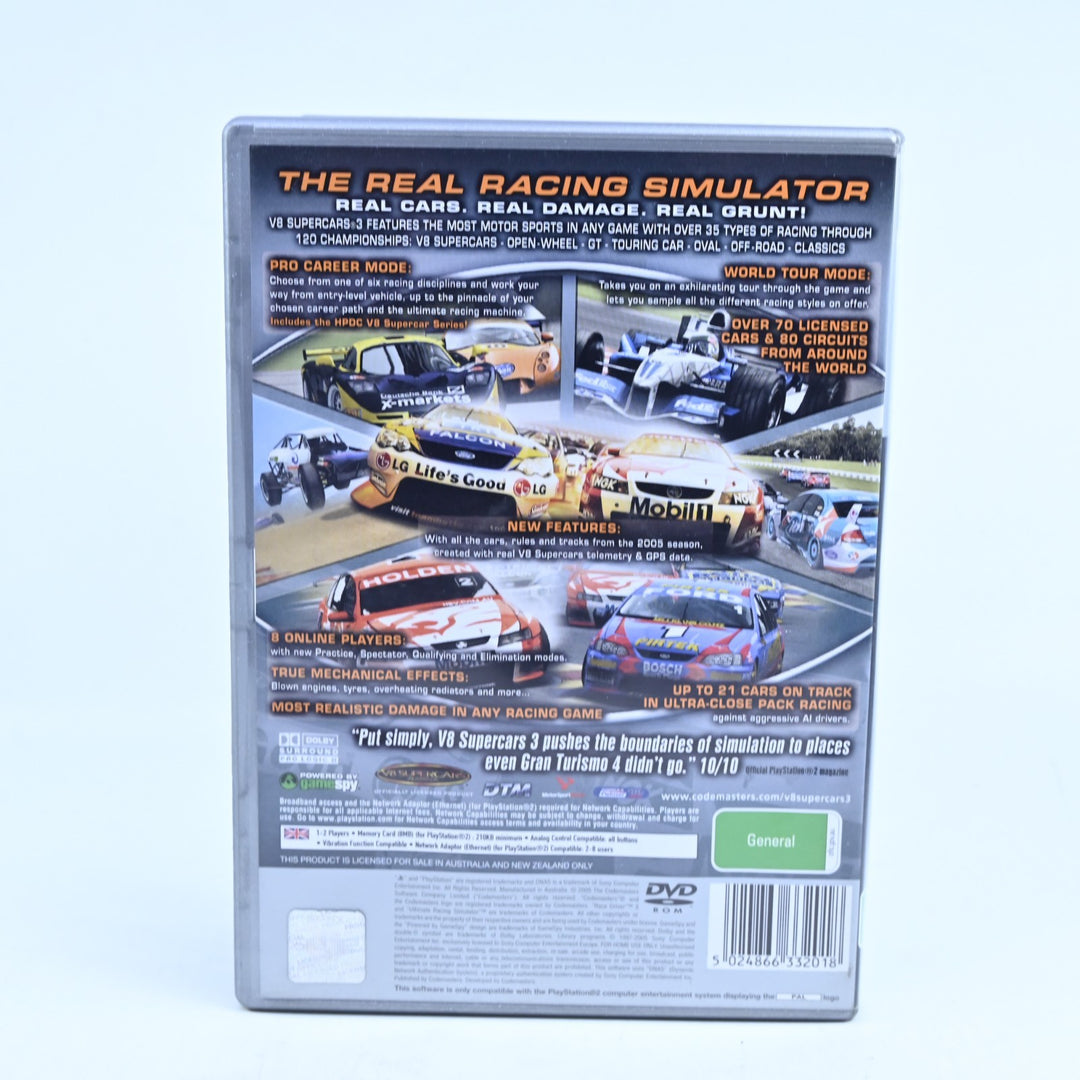 V8 Supercars Australia 3 - Sony Playstation 2 / PS2 Game - No Manual - PAL