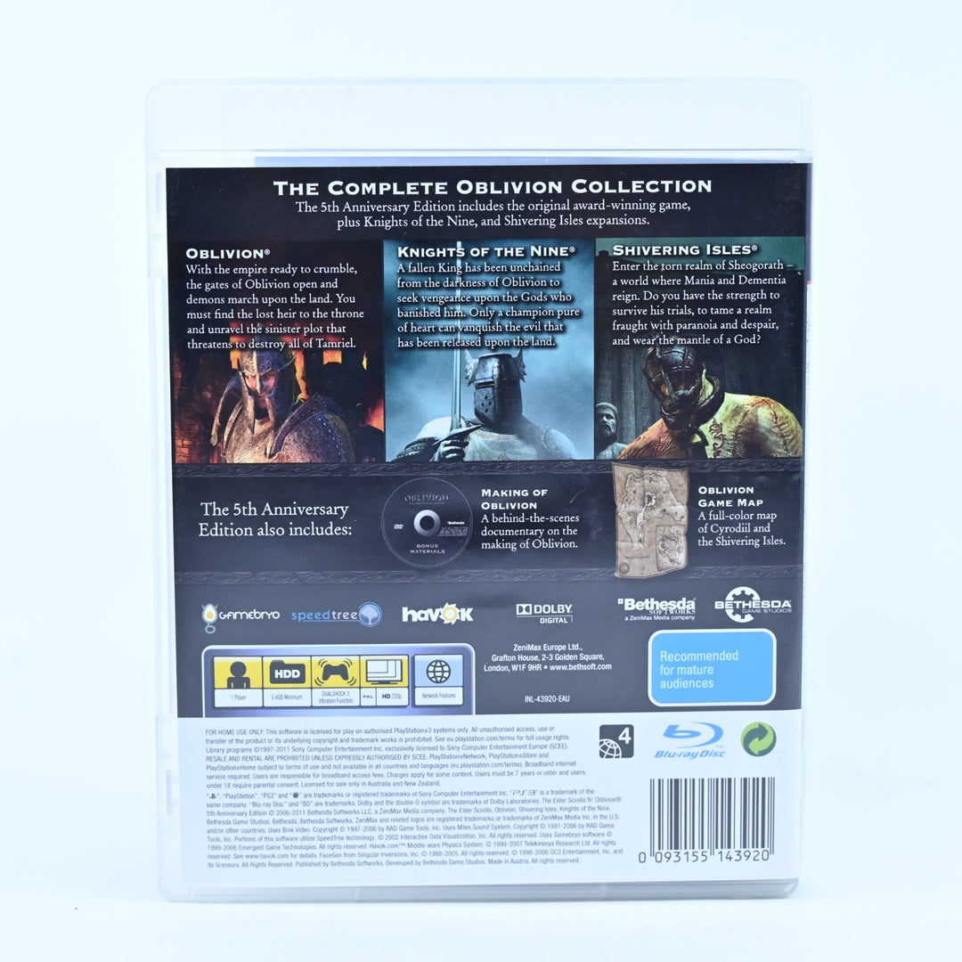 The Elder Scrolls IV: Oblivion 5th Anniversary Edition - PS3 Game + Manual + DVD