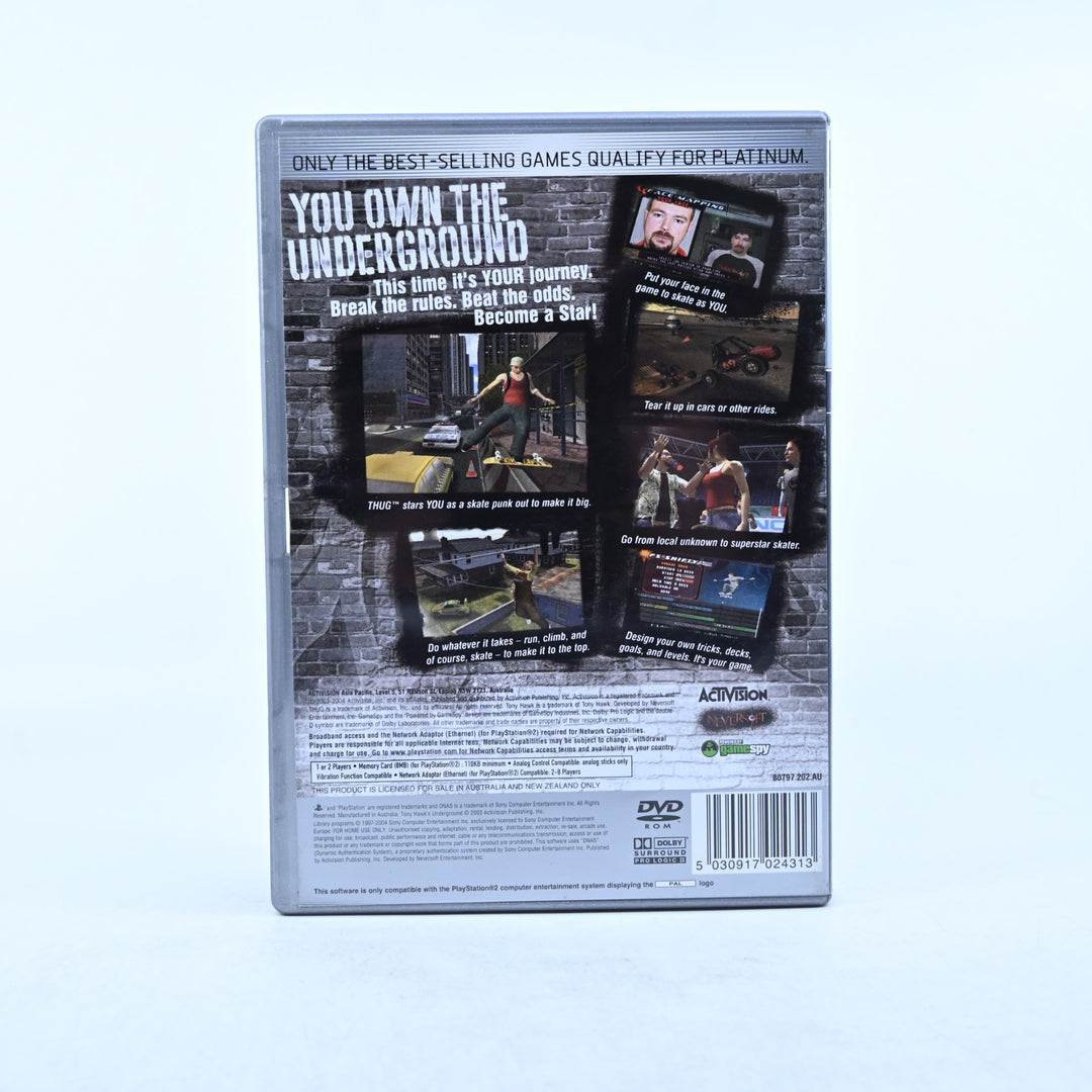 Tony Hawk's Underground - Sony Playstation 2 / PS2 Game + Manual - PAL