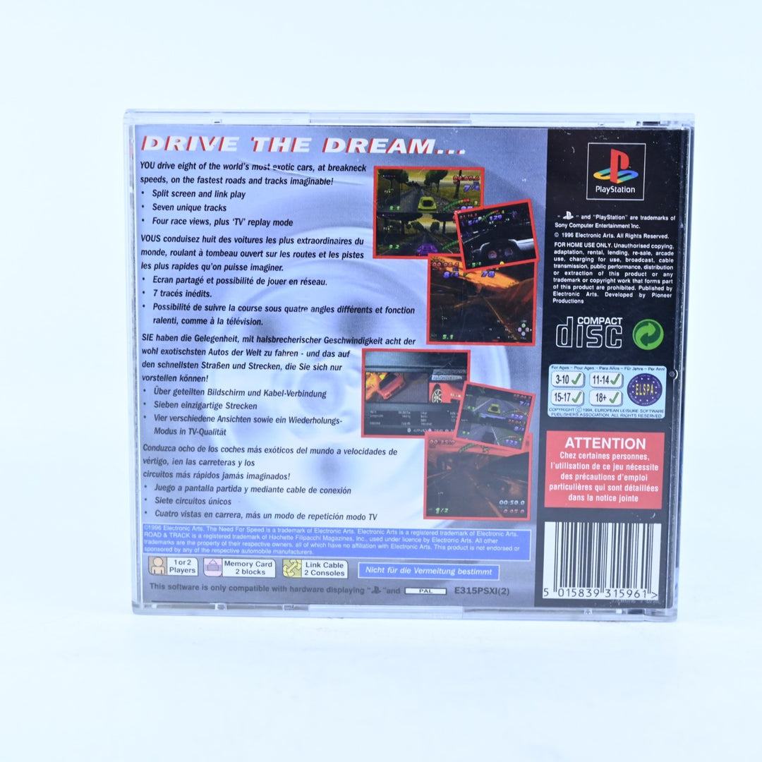 The Need for Speed - Sony Playstation 1 / PS1 Game + Manual - PAL - MINT DISC!