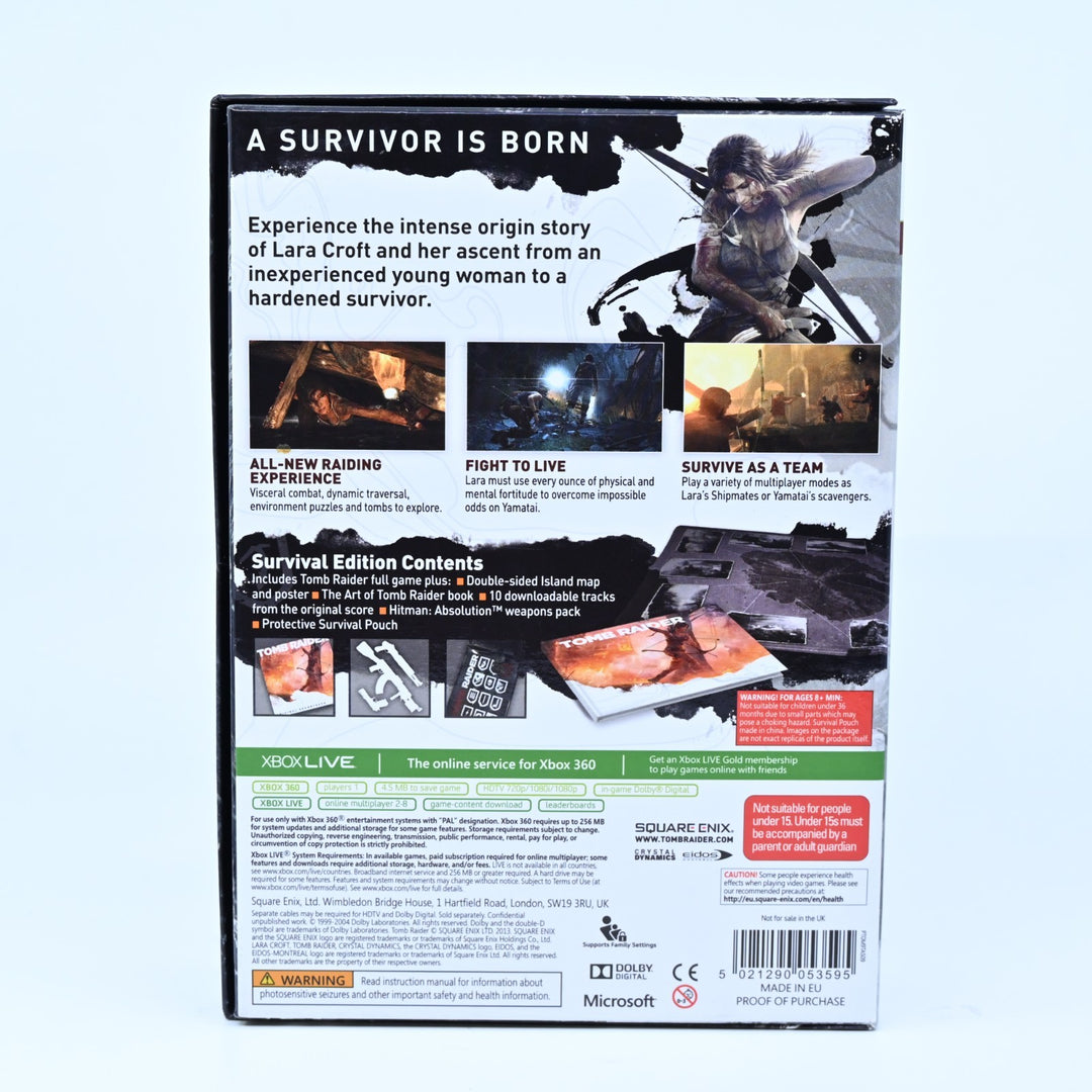 Tomb Raider Survival Edition - Xbox 360 Game - No Map - PAL - MINT DISC!