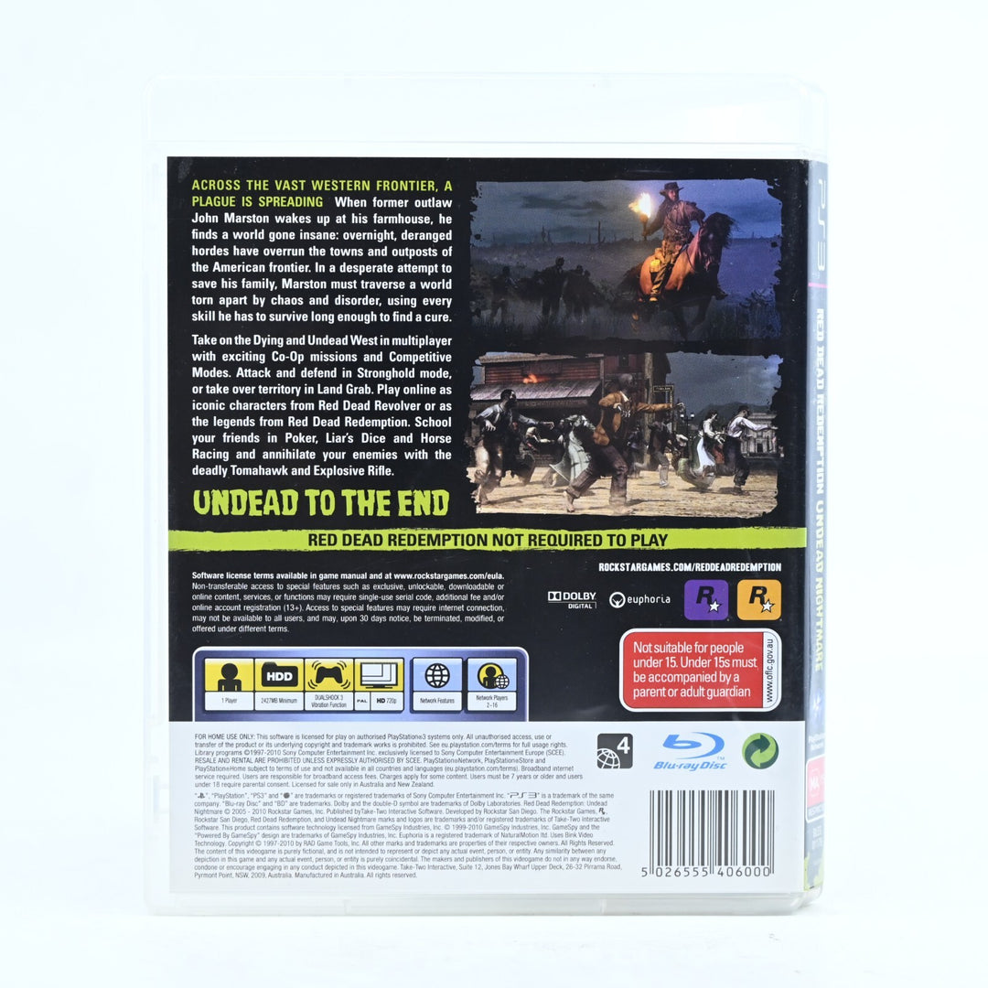 Red Dead Redemption: Undead Nightmare  - Sony Playstation 3 / PS3 Game + Manual