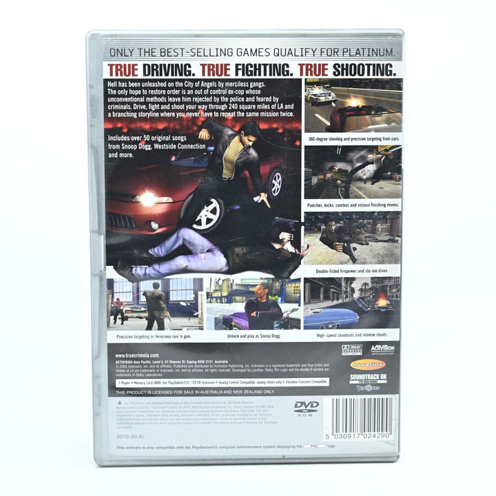 True Crime Streets of LA - Sony Playstation 2 / PS2 Game + Manual - PAL