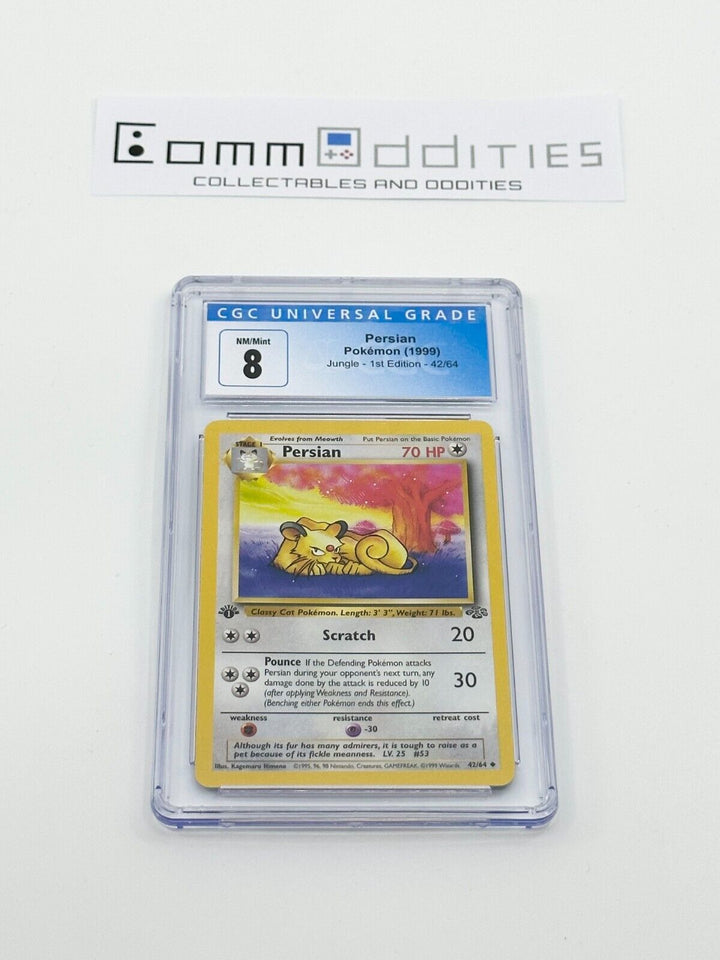 Persian 1st Edition CGC 8 Pokemon Card - 1999 Jungle Set 42/64 - FREE POST!