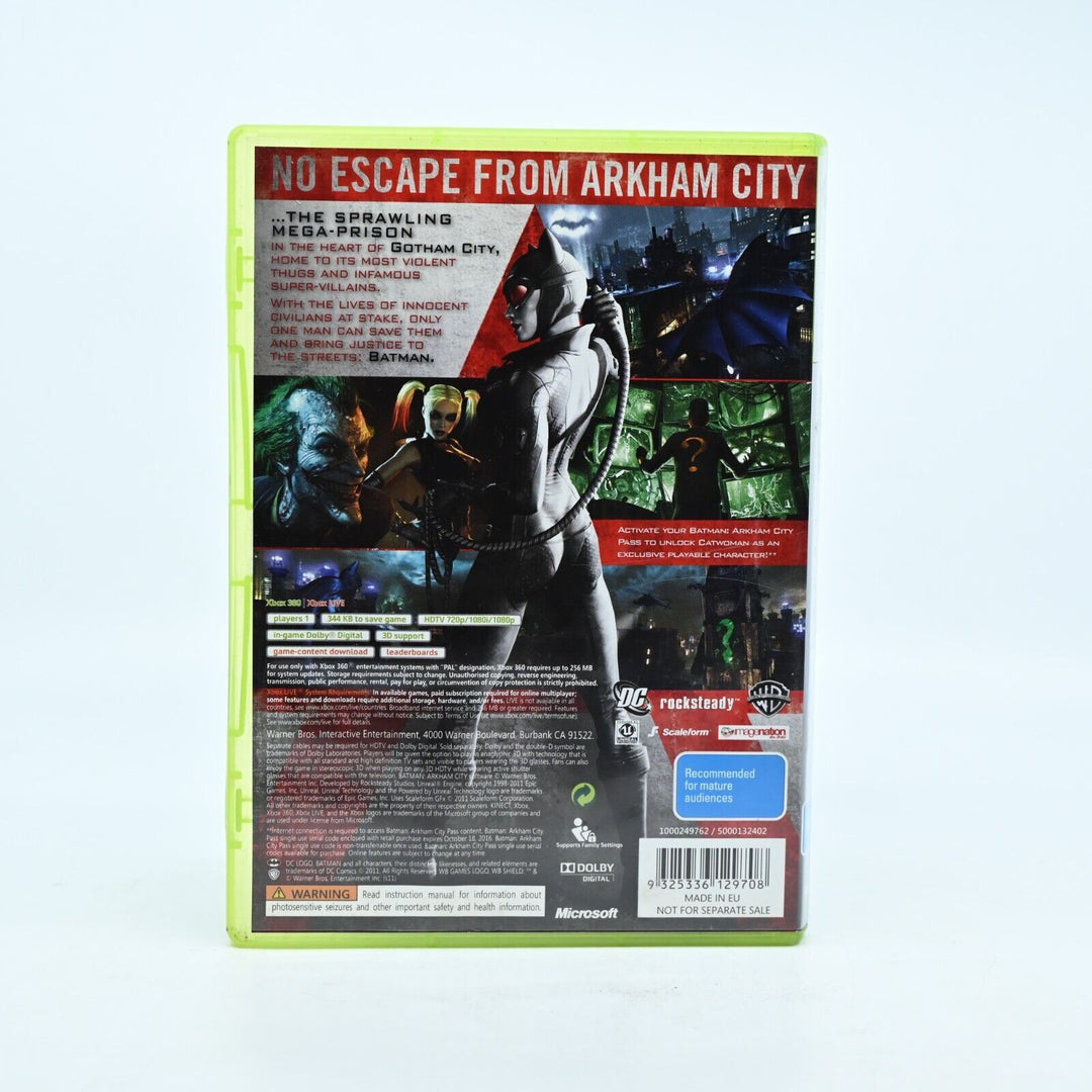 Batman Arkham City - Xbox 360 Game + Manual - PAL - MINT DISC!