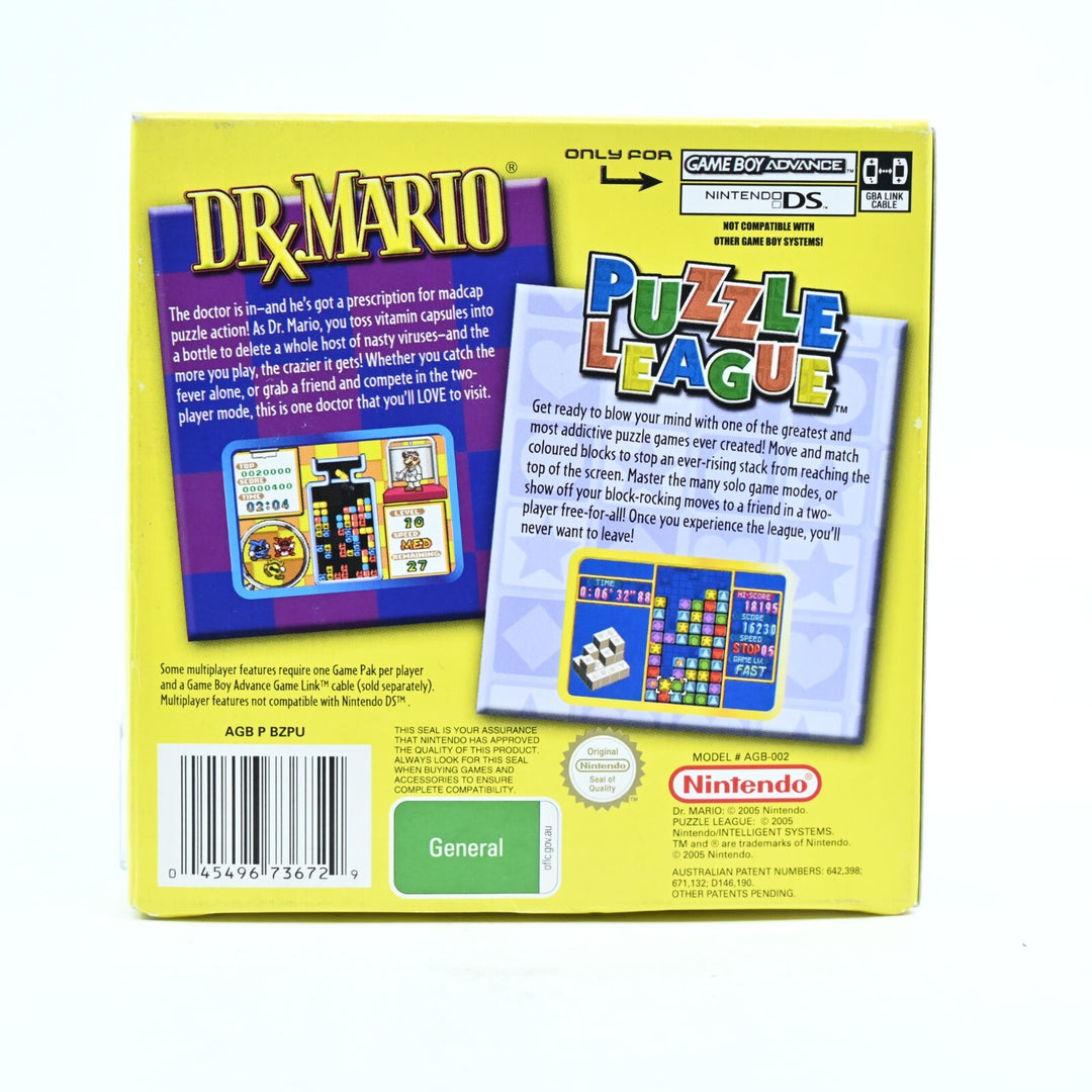 Dr Mario & Puzzle League - Nintendo Gameboy Advance / GBA Boxed Game - PAL