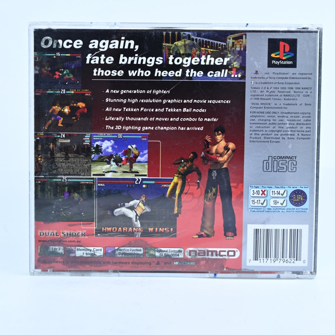 Tekken 3 - Sony Playstation 1 / PS1 Game + Manual - PAL - MINT DISC!