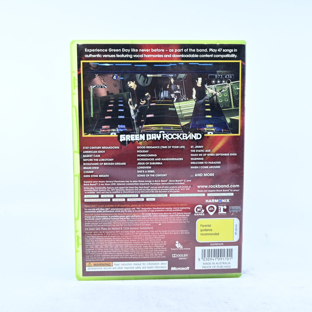 Green Day Rock Band - Xbox 360 Game + Manual - PAL - MINT DISC!
