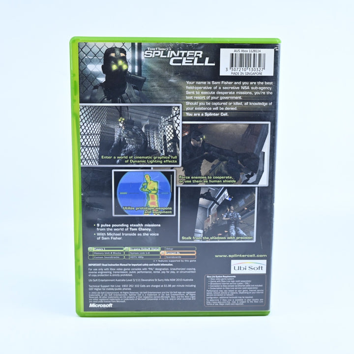 Tom Clancy's Splinter Cell - Original Xbox Game + Manual - PAL - MINT DISC!