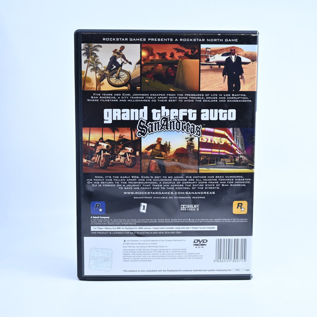 Grand Theft Auto San Andreas - Sony Playstation 2 / PS2 Game + Manual + Map