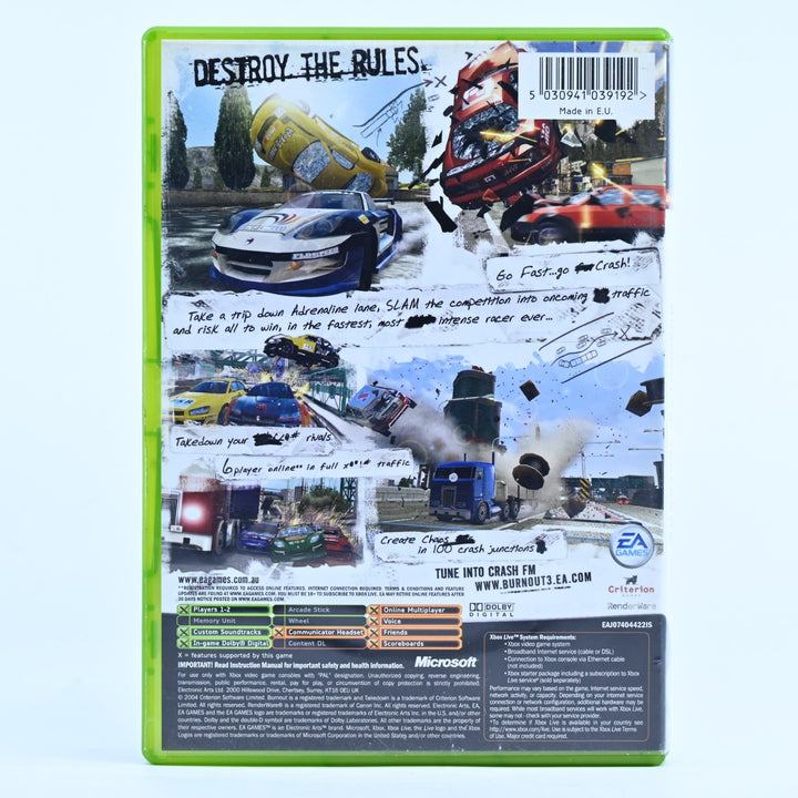 Burnout 3 Takedown - Original Xbox Game + Manual - PAL - MINT DISC!
