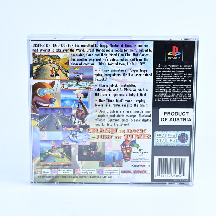 Crash Bandicoot 3: Warped - Sony Playstation 1 / PS1 Game + Manual - PAL