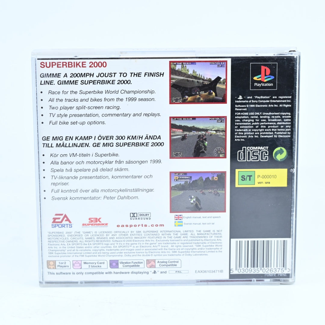 Superbike 2000 - Sony Playstation 1 / PS1 Game + Manual - PAL - MINT DISC!