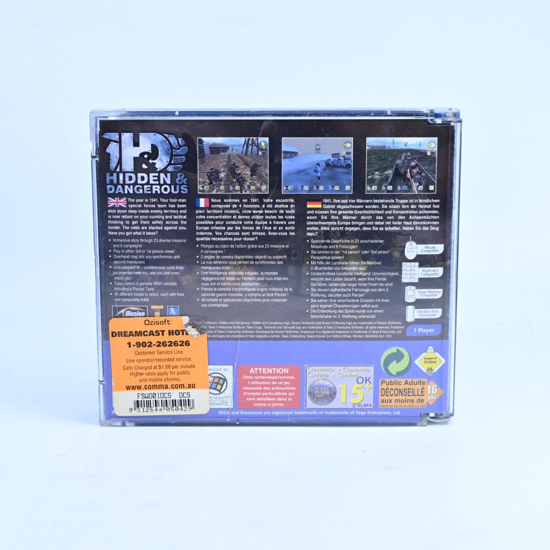 Hidden & Dangerous - Sega Dreamcast Game + Manual - PAL - MINT DISC!