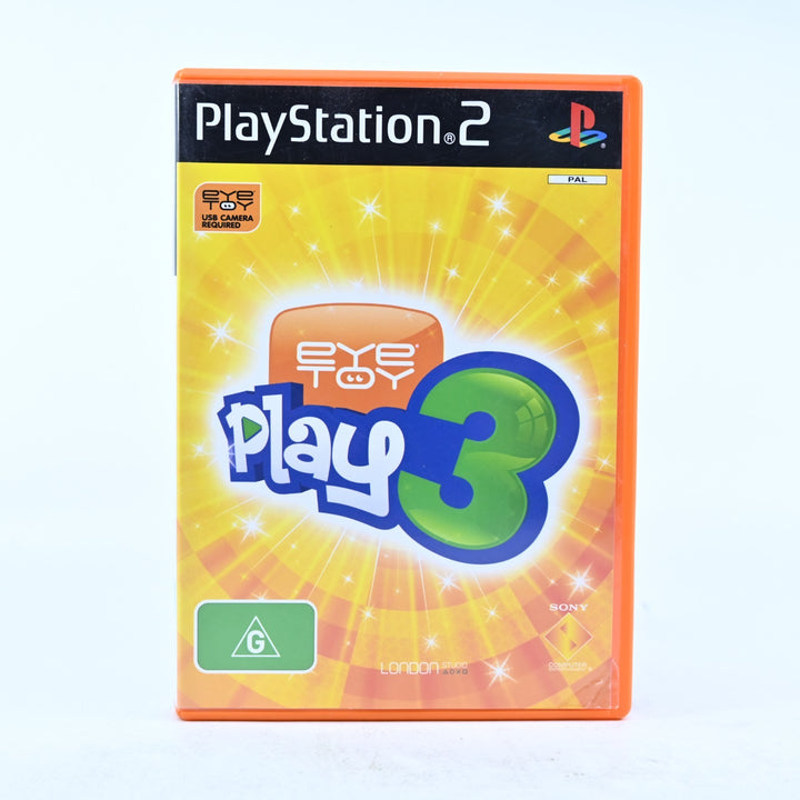 EyeToy Play 3 - Sony Playstation 2 / PS2 Game + Manual - PAL - MINT DISC!