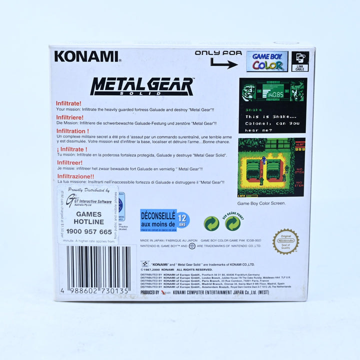 Metal Gear Solid - Nintendo Gameboy Color Boxed Game - PAL - FREE POST!
