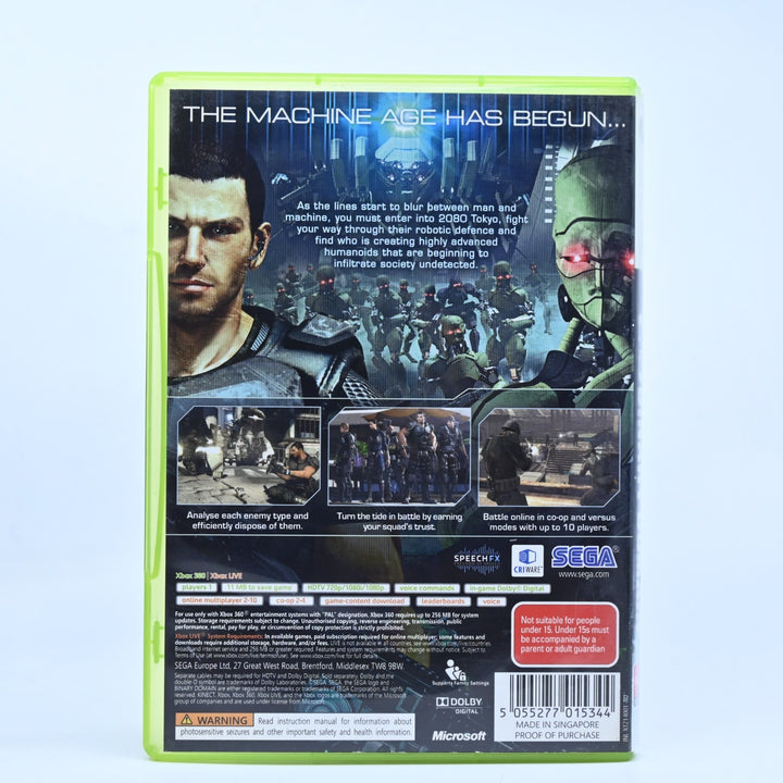 Binary Domain - Xbox 360 Game + Manual - PAL - MINT DISC!