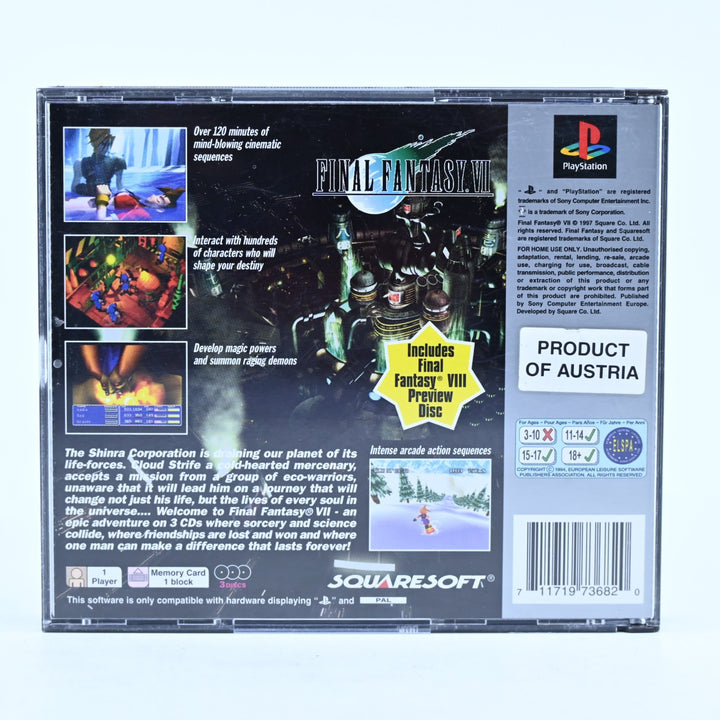 Final Fantasy VII - Sony Playstation 1 / PS1 Game + Manual - PAL - MINT DISC!