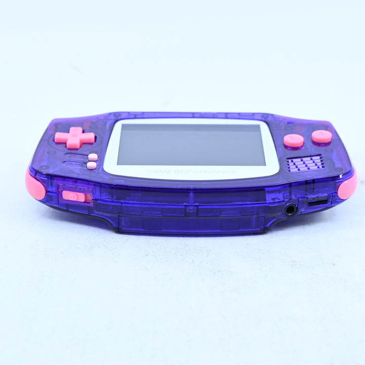 Clear Purple/Pink + IPS Screen - Nintendo Gameboy Advance Console - AGB-001