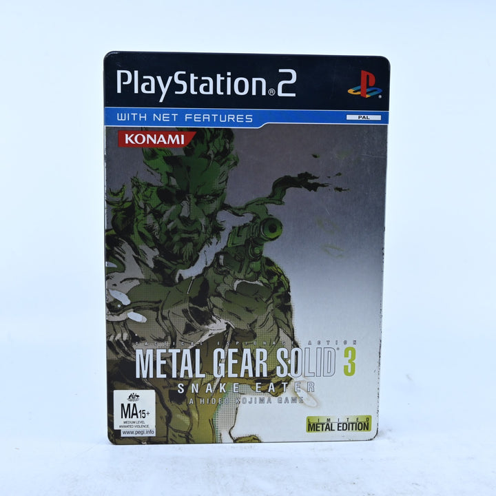 Metal Gear Solid 3: Snake Eater Limited Metal Edition - PS2 Game + Manual