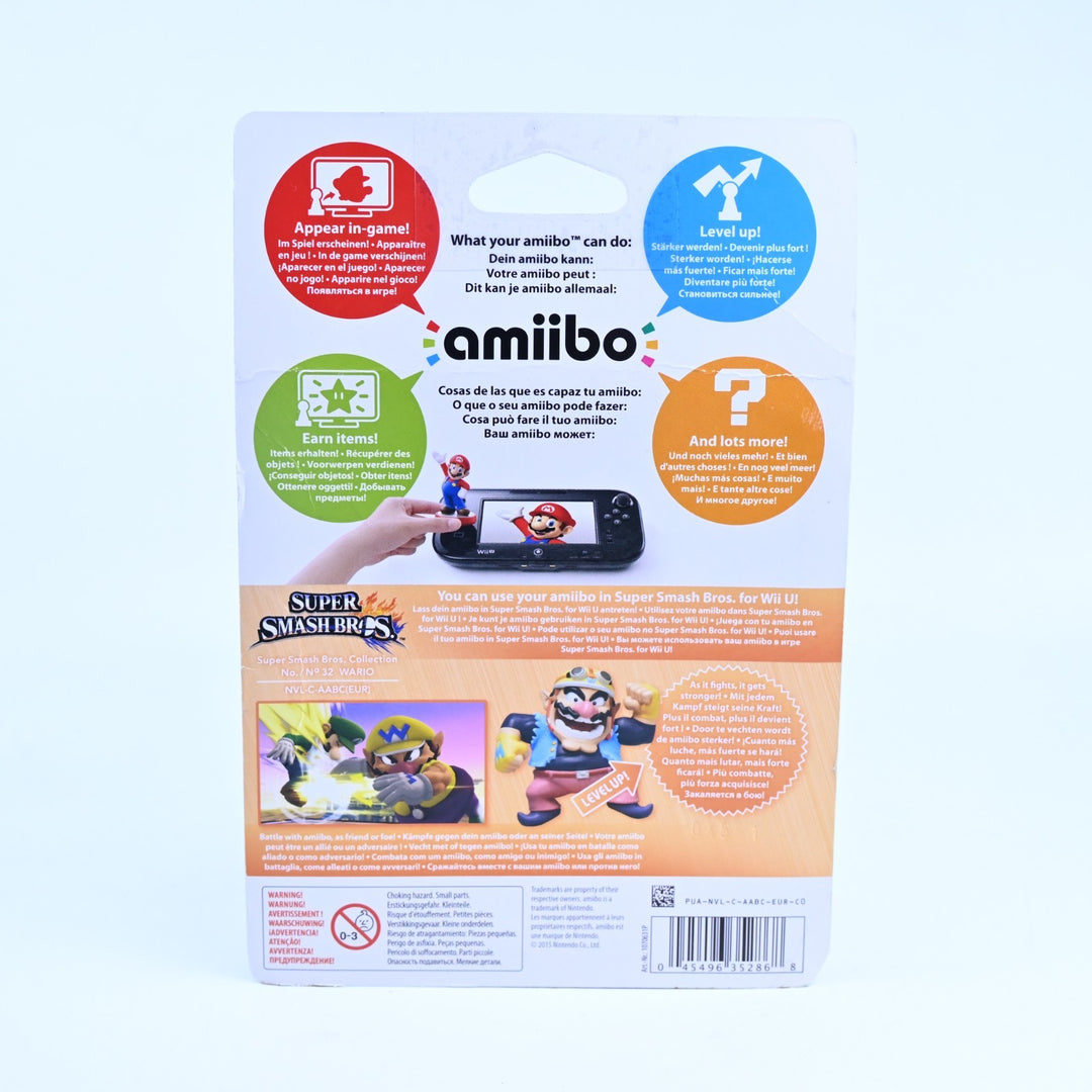 SEALED! Wario Amiibo No. 32 - Super Smash Bros. Collection - Toy