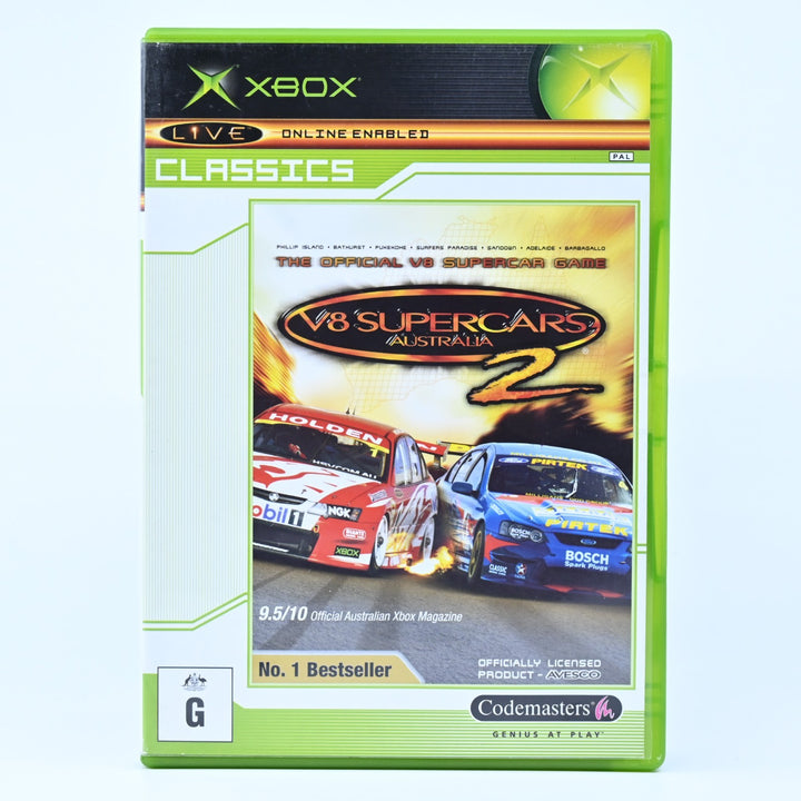 V8 Supercars Australia 2 - Original Xbox Game + Manual - PAL - MINT DISC!