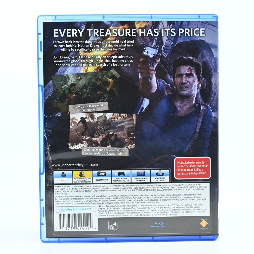Uncharted 4: A Thief's End - Sony Playstation 4 / PS4 Game - FREE POST!