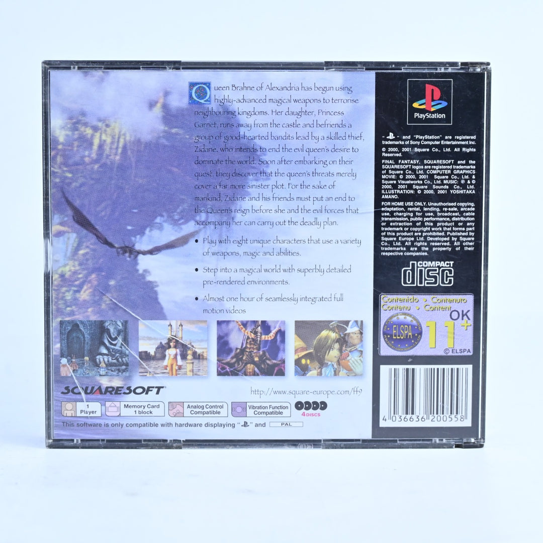 Final Fantasy IX - Sony Playstation 1 / PS1 Game + Manual - PAL - MINT DISC!