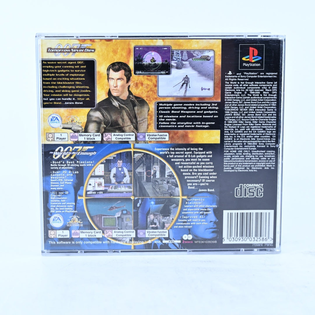 007 Tomorrow Never Dies / The World Is Not Enough - PS1 Game + Manual - PAL