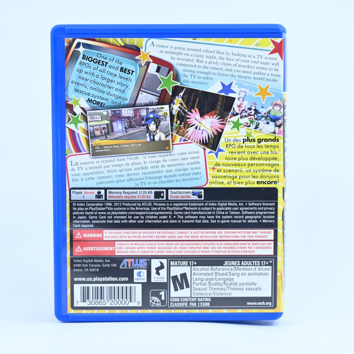 Persona 4 Golden - Sony PS Vita Game - Region Free - FREE POST!