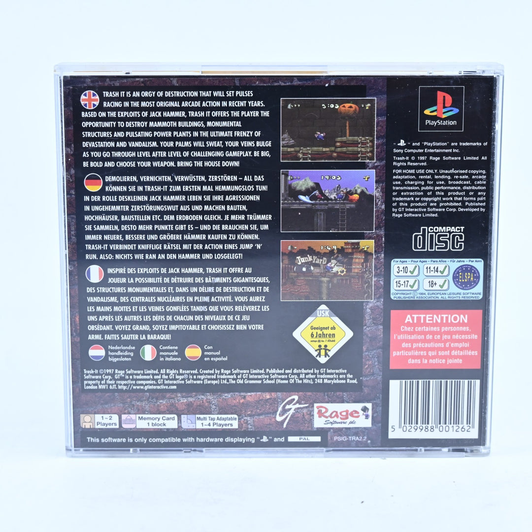 Trash It - Sony Playstation 1 / PS1 Game + Manual - PAL - MINT DISC!