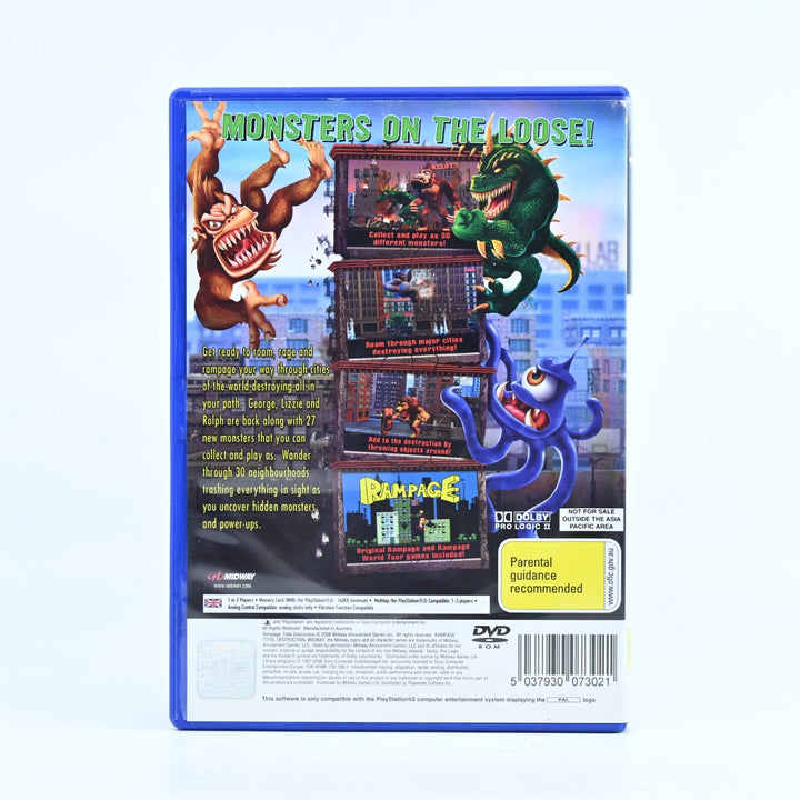 Rampage Total Destruction - Sony Playstation 2 / PS2 Game + Manual - PAL