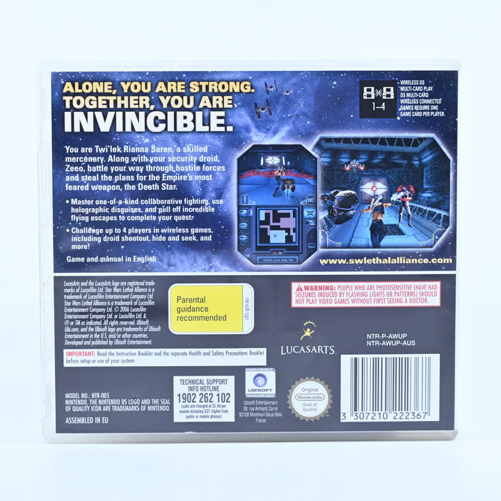 Star Wars Lethal Alliance - Nintendo DS Game - PAL + Manual - FREE POST!