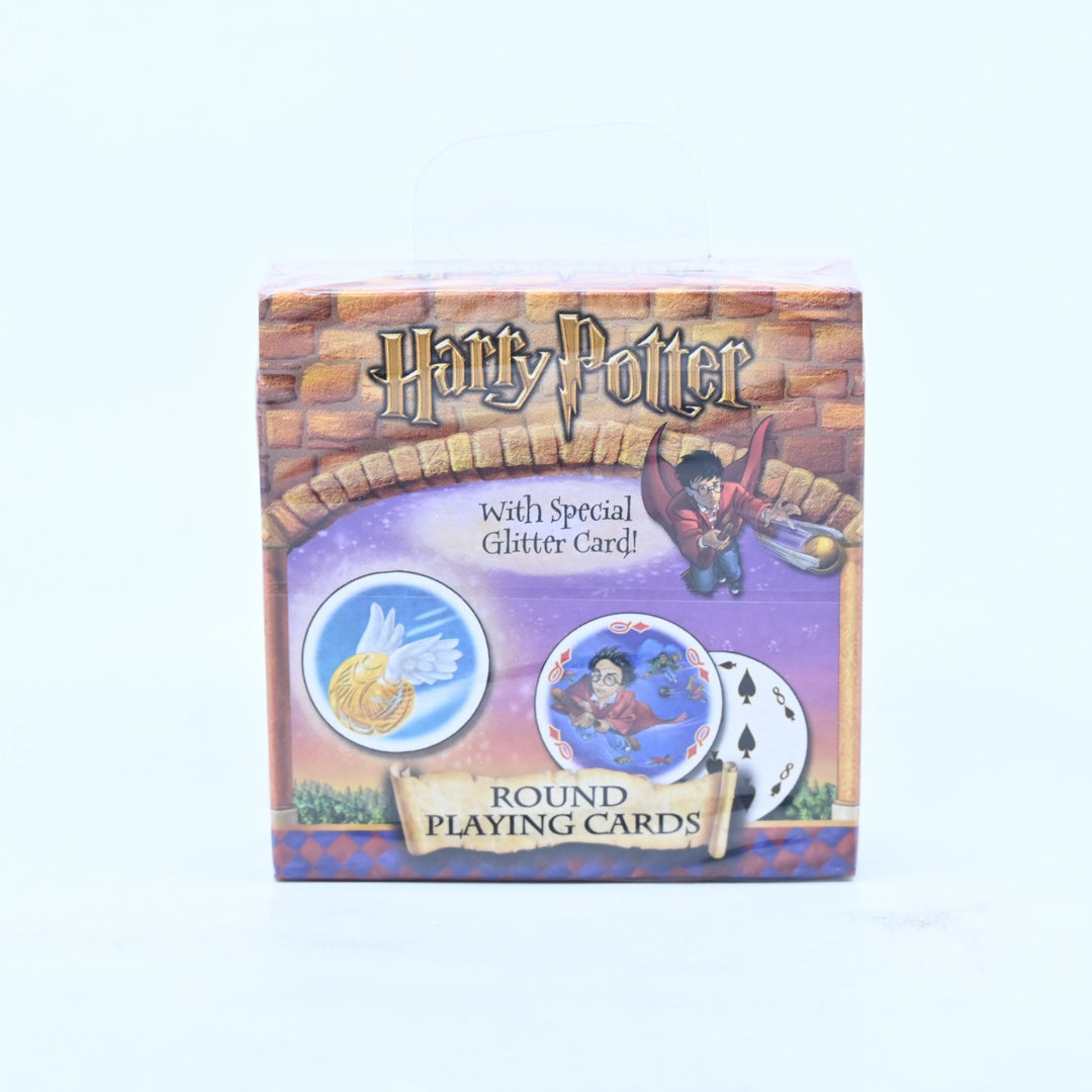 SEALED! Harry Potter Round Playing Cards - With Special Glitter Card - Toy