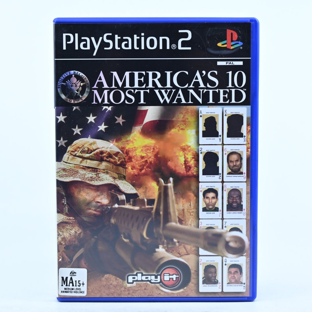 America's 10 Most Wanted - Sony Playstation 2 / PS2 Game + Manual - PAL