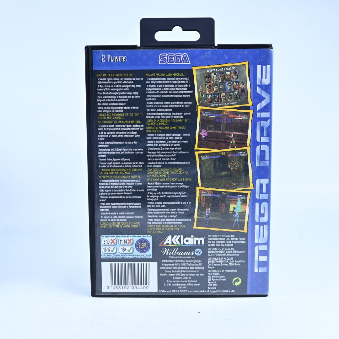 Mortal Kombat 3 - Sega Mega Drive Game + Manual - PAL - FREE POST!
